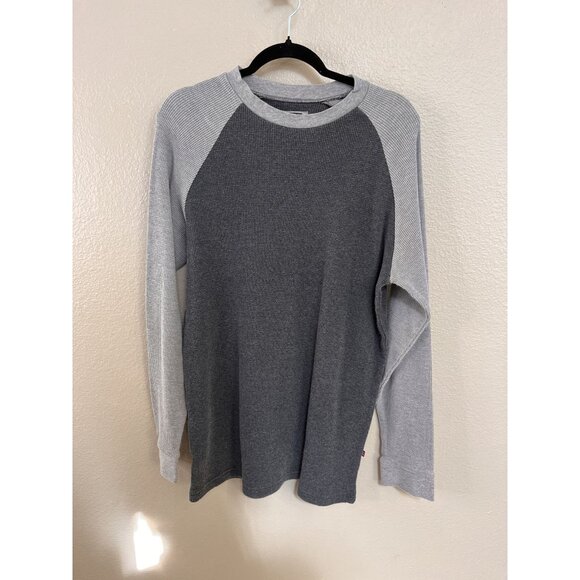 Spurt Mens Waffle Knit Long Sleeve Raglan Shirt 2XL Cotton Gray/Light Gray - Picture 1 of 7
